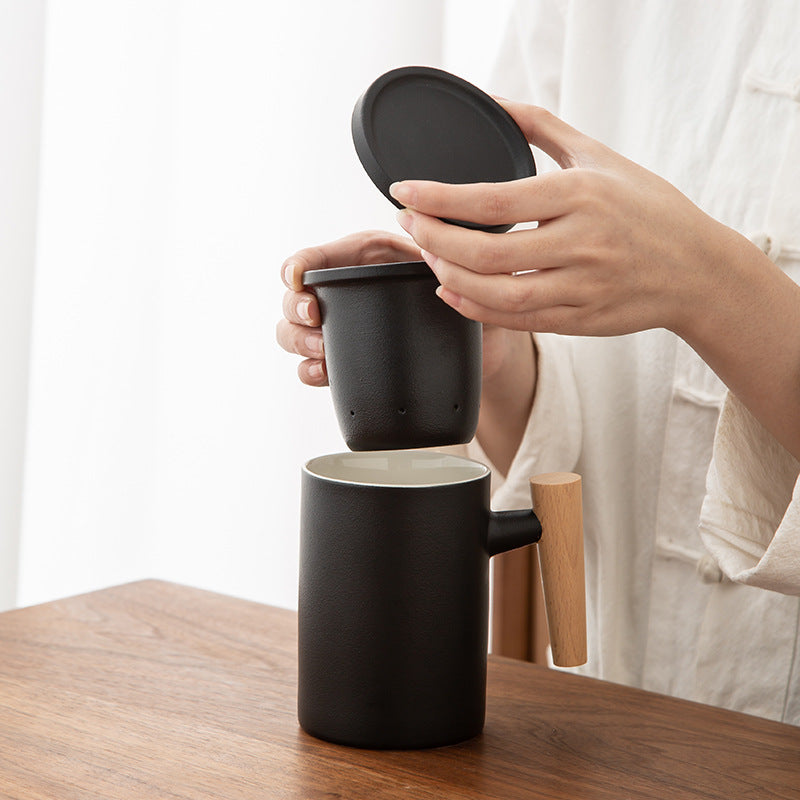 Tea separation teapot. Ceramic home office teapot. Mug. Personal teacup. Customized teacup.