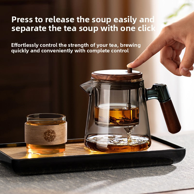 Tea separation, teapot, personal use in the office, one person drinking elegant cup, electric ceramic stove, high temperature resistant steaming teapot