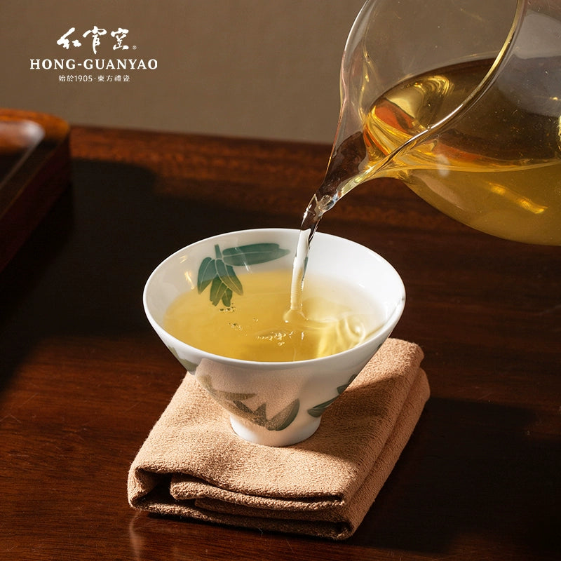 Hongguan Kiln Four Gentlemen Kung Fu Tea Set, Underglaze Color Master Cup