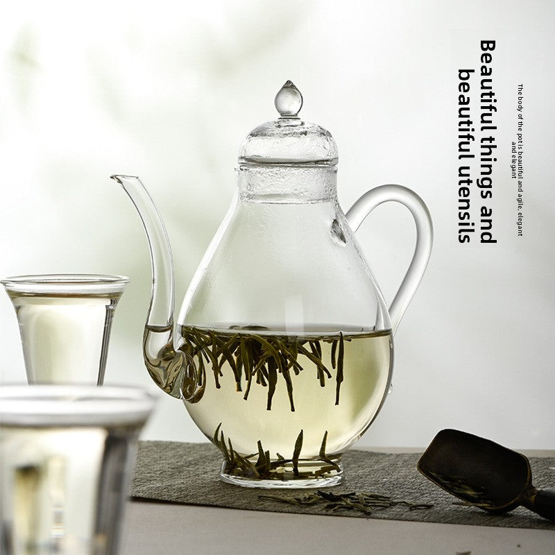 Glass beauty pot, flower teapot, high temperature resistant with filter hole, home cold brewing pot, teapot