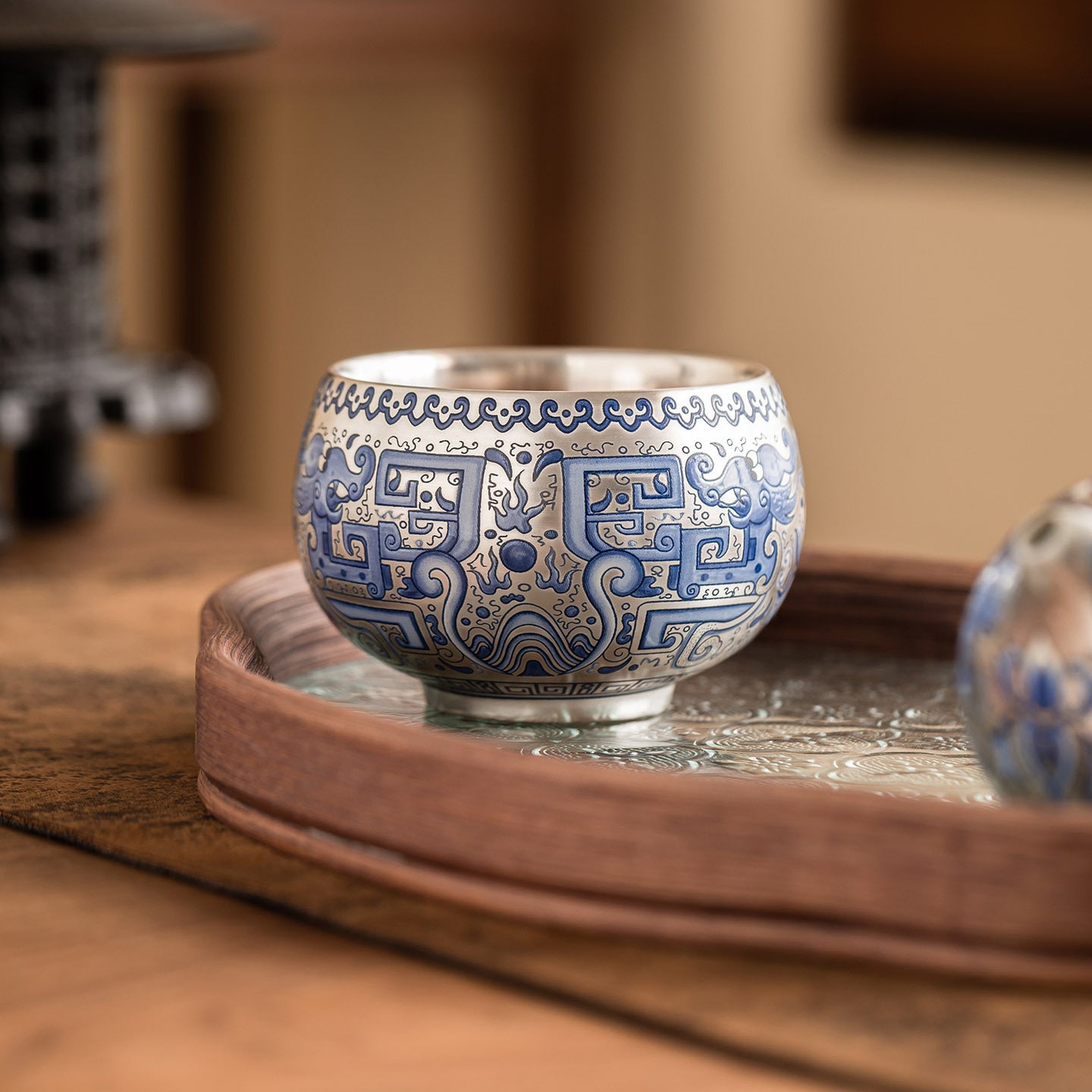 Liu Yin Dunhuang teacup, master handmade intangible cultural heritage inheritance