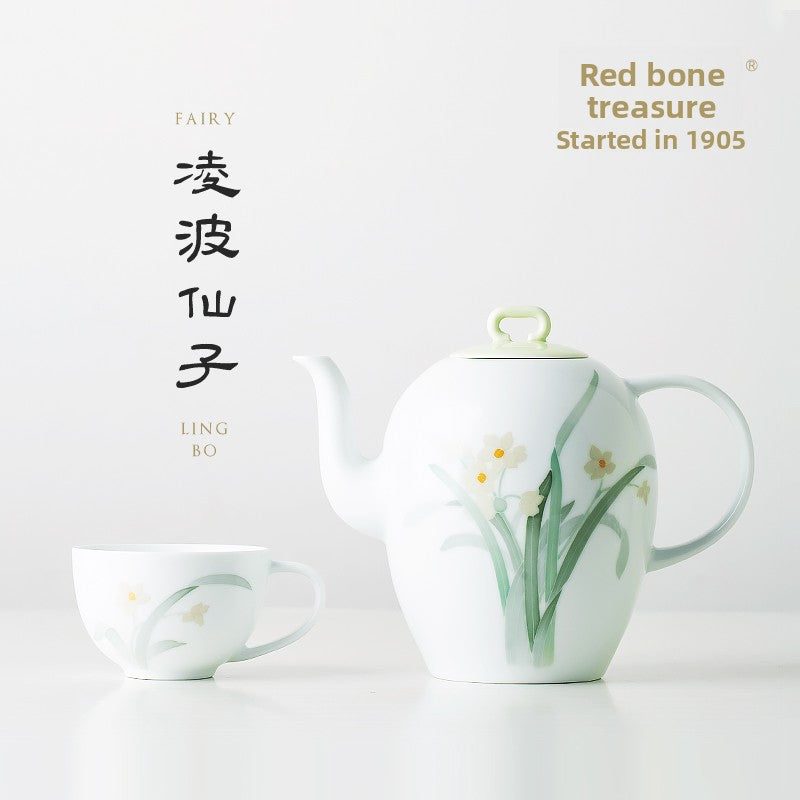 Hongguan Kiln Ceramic Kung Fu Tea Set, Teapot Teacup Lingbo Fairy