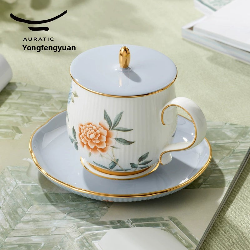 Yongfengyuan Cover Cup, Moon Time Ceramic Teacup 290ml