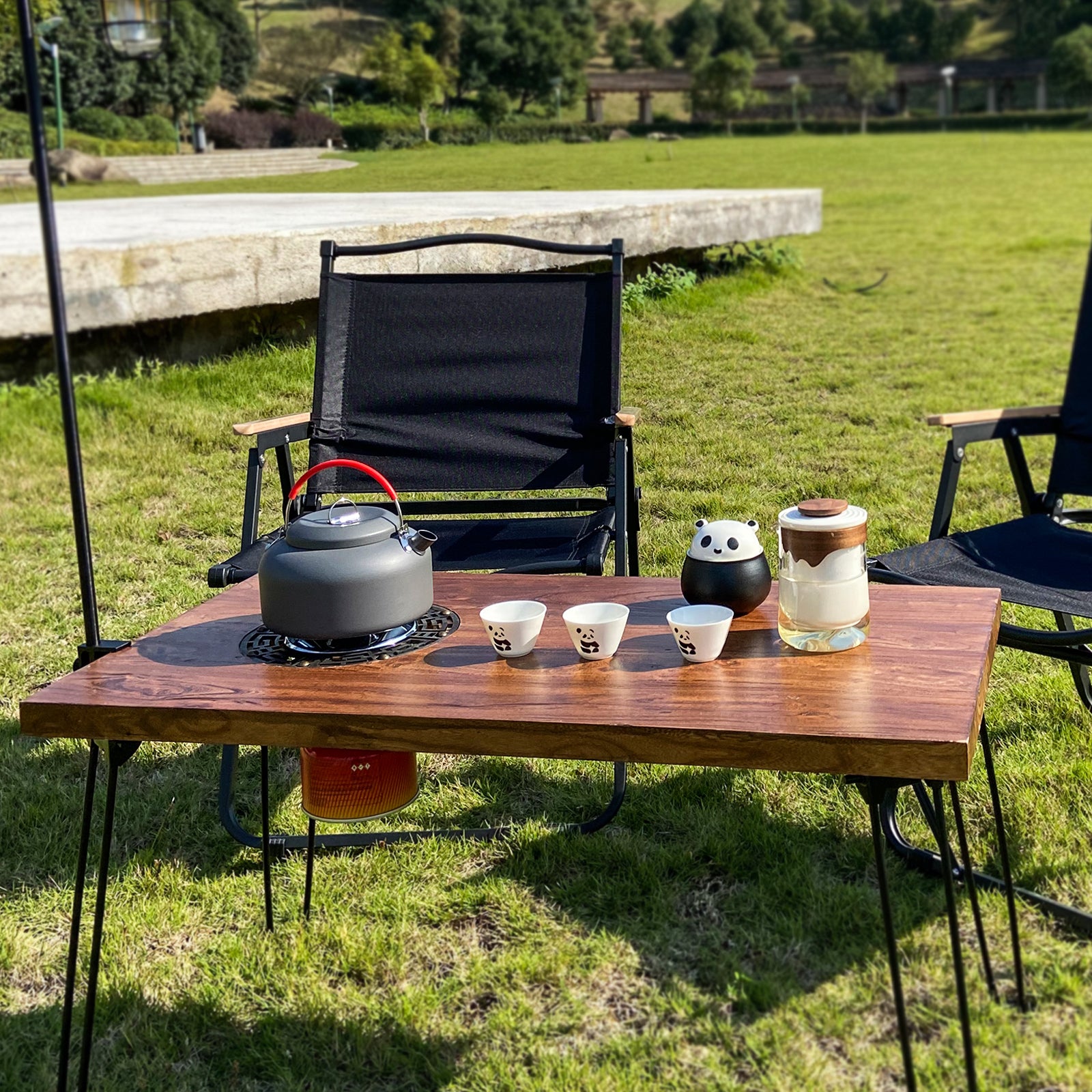 Outdoor folding elm table， outdoor camping set（outdoor tea set）