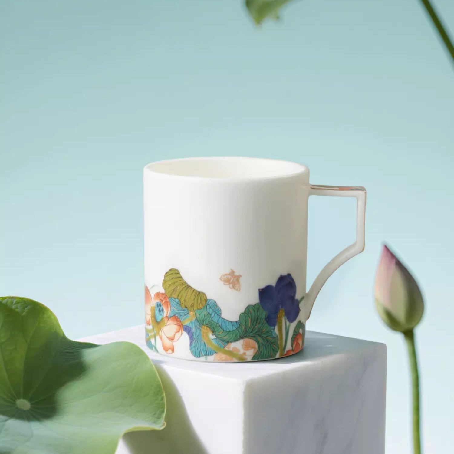 National Porcelain Yongfengyuan Ceramic Mug, Happy Harmony