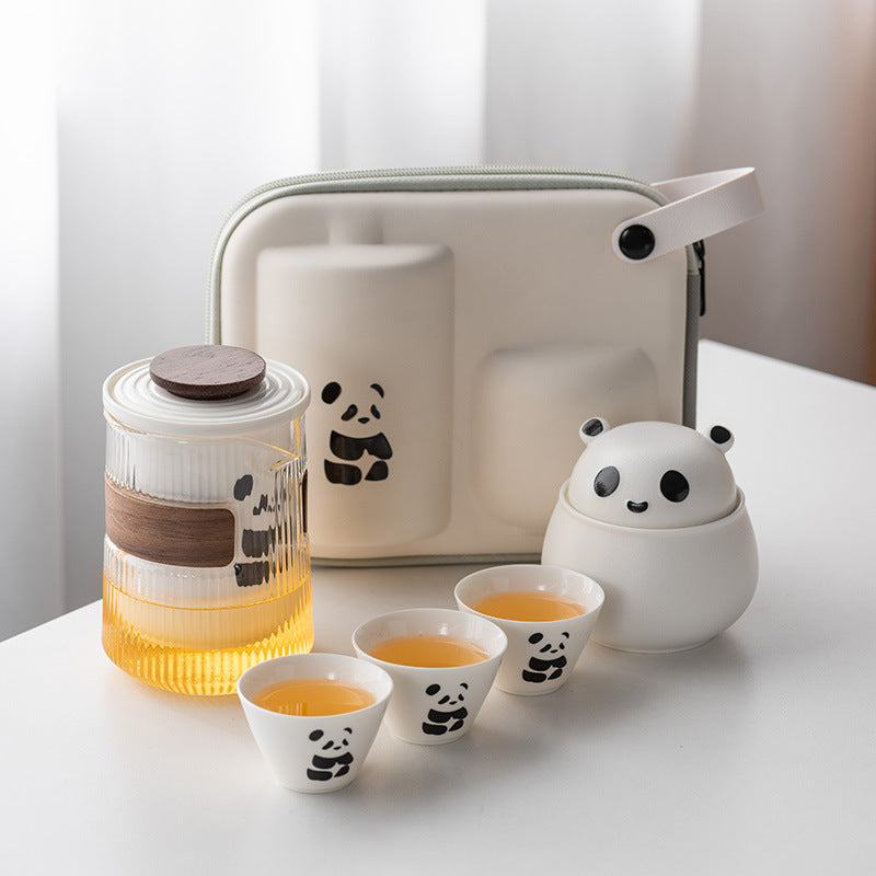 Panda Kung Fu Tea Set Travel Portable, Kuaike Teacup Tea Set