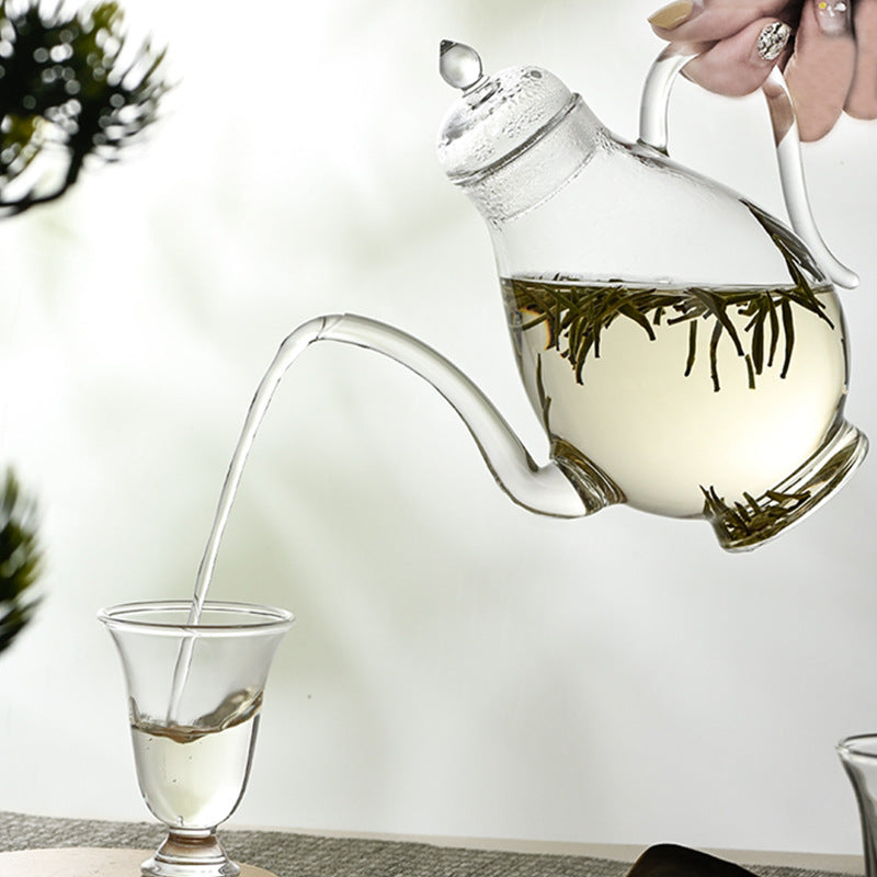 Glass beauty pot, flower teapot, high temperature resistant with filter hole, home cold brewing pot, teapot