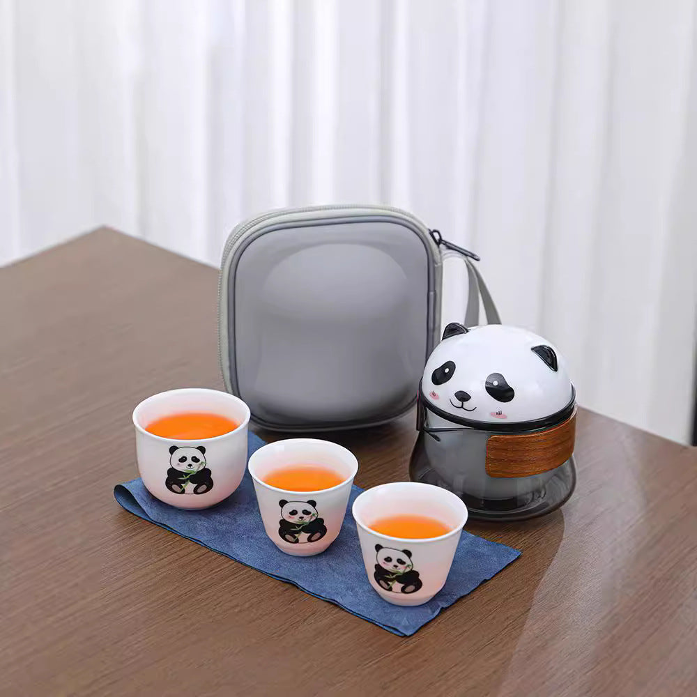 Panda Portable Travel Tea Set, Kuaike Teacup