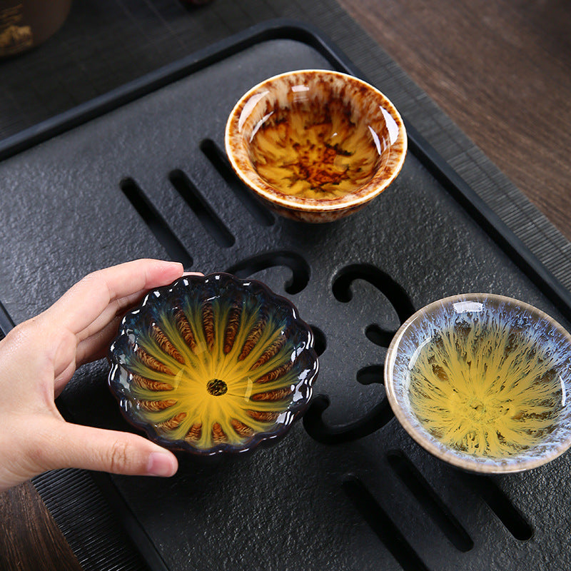 Kiln tea cup set, ceramic tea cup, Jian cup, master cup, tea cup, tea bowl, kung fu tea set, new Chinese style