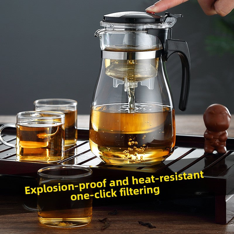 Floating Tea Pot Multi-use Infuser Kettle Heat-Resistant Filtered Teapot Set Glass Tea Set for Gifting