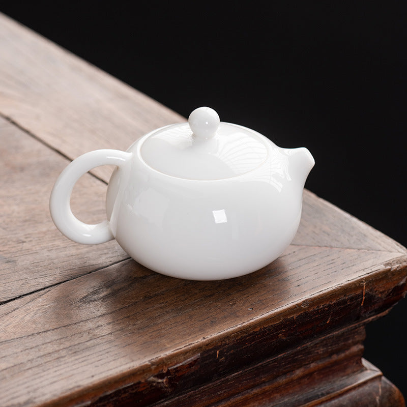 Suet jade white porcelain Xishi teapot