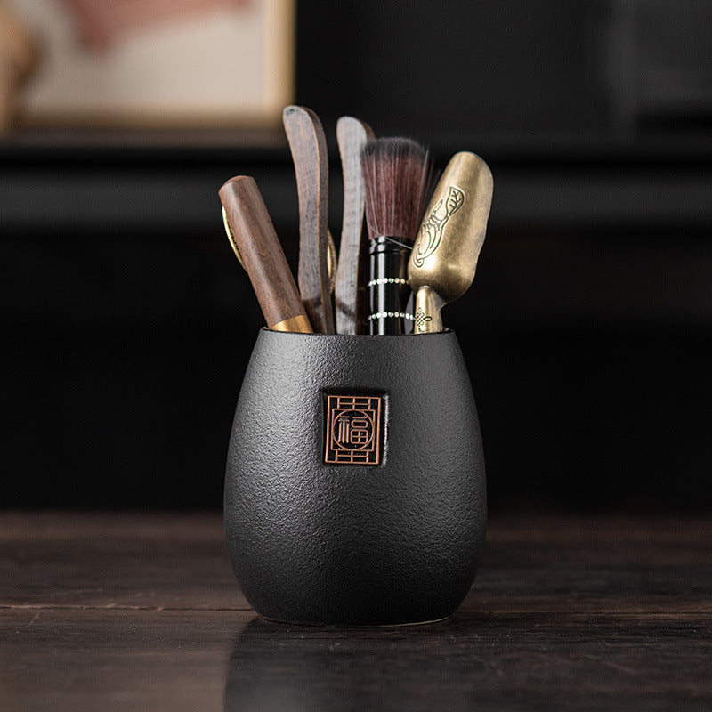 Ebony tea ceremony six gentlemen set, tea making tool, tea needle clip, tea knife