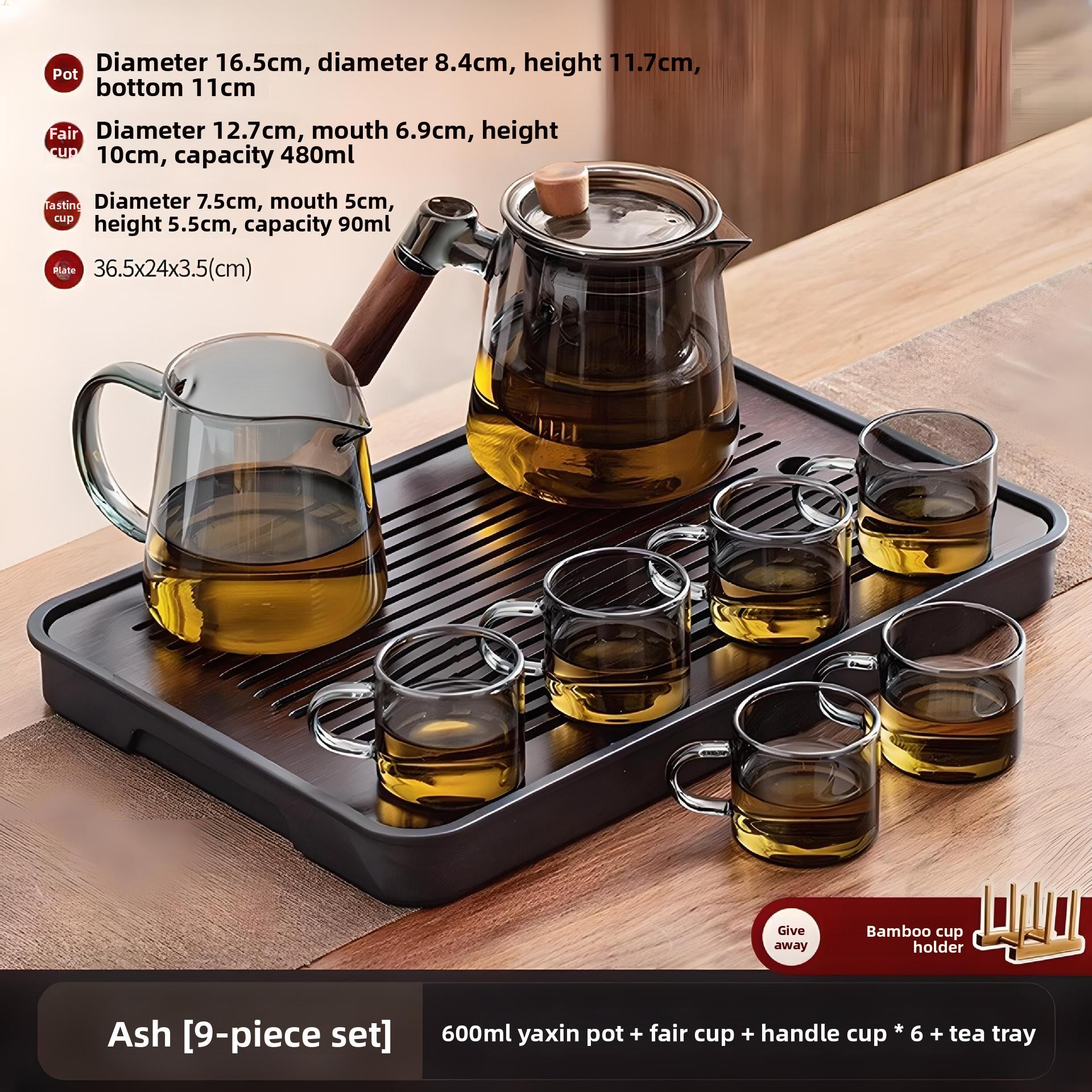 Large capacity glass teapot. Exquisite tea set for office and home. High temperature resistant teapot boiling. Tea separation tea brewer. Gift box for home business