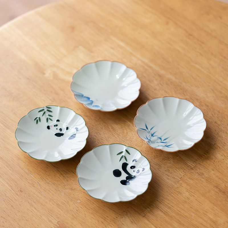 Hand painted panda refreshment plate, coaster