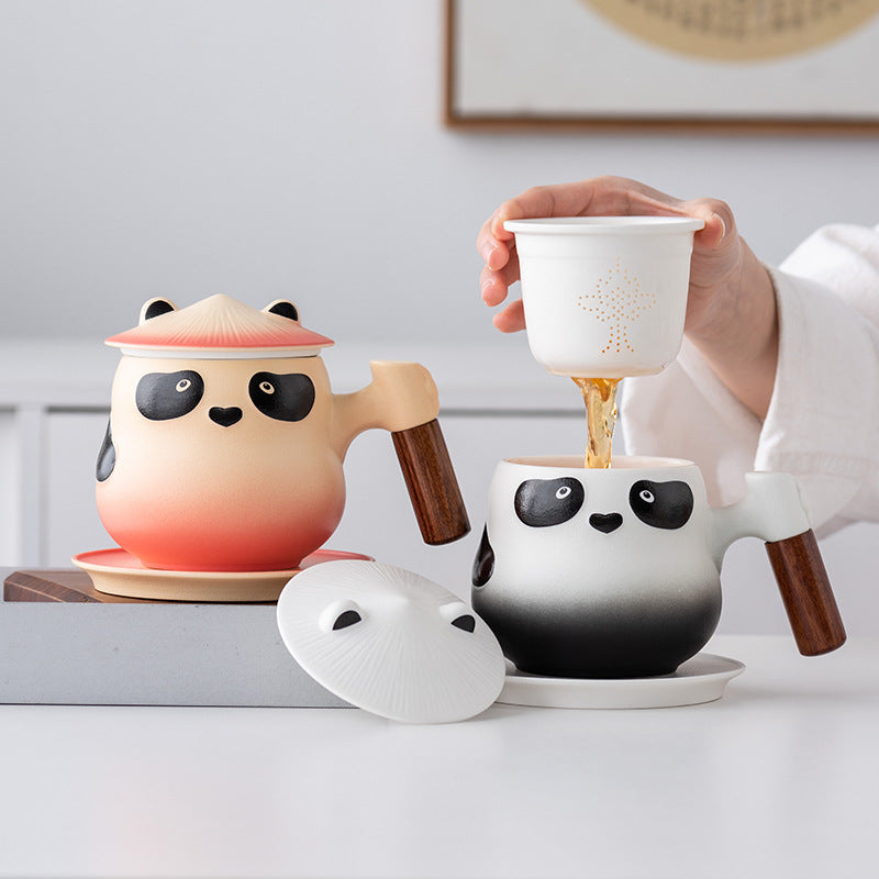 Creative Panda ceramic mug, tea separation cup