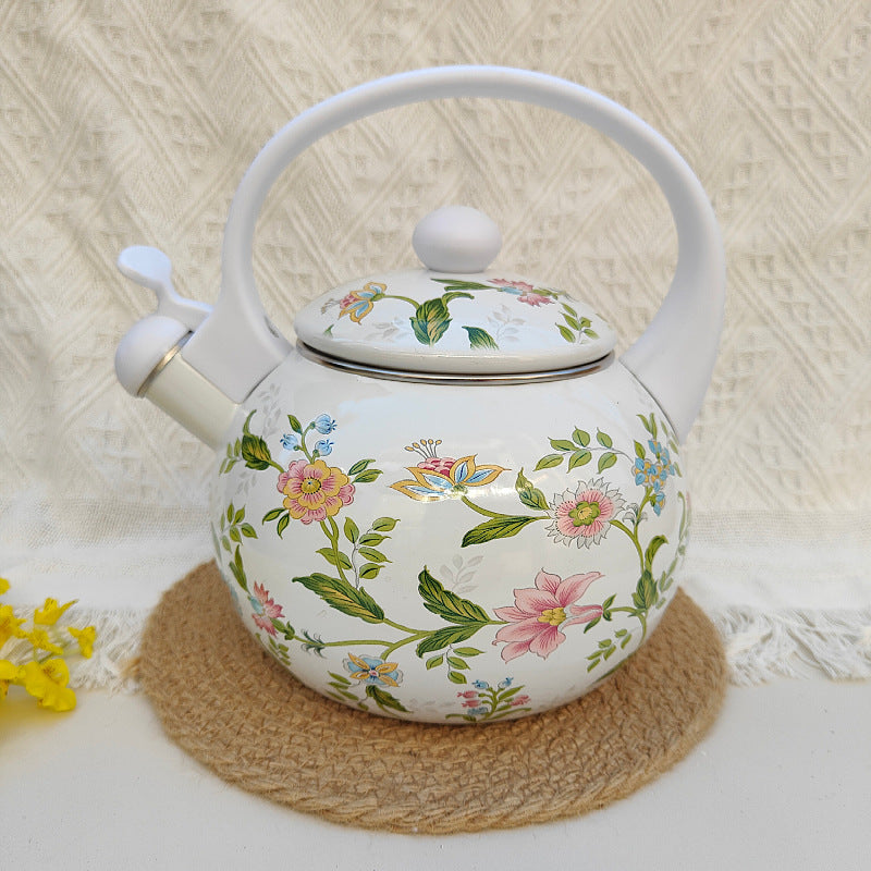 2.2L Enamel Teakettle – Ideal for Brewing Tea & Simmering Flower Tea, Works with Induction Cookers and Gas Stoves