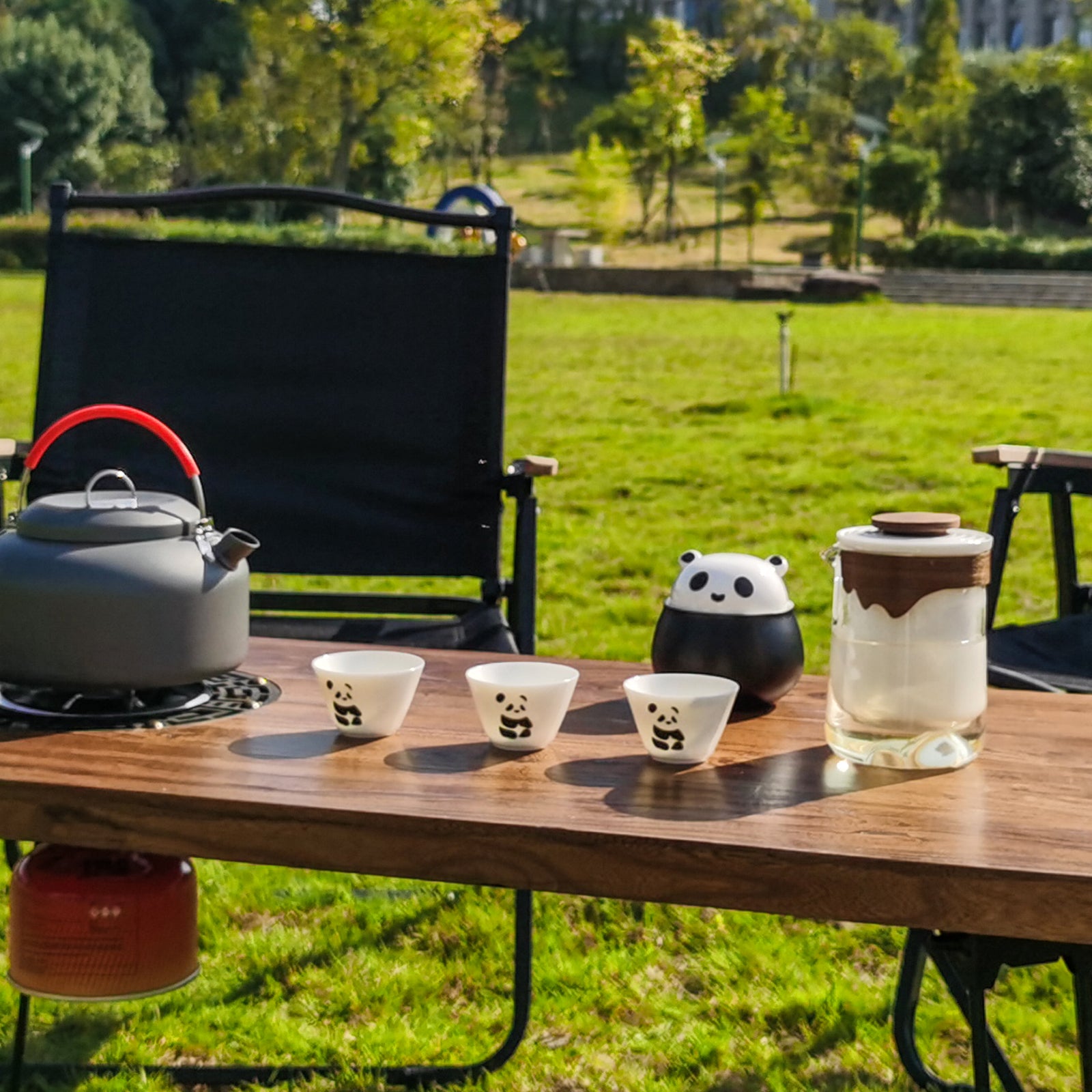 Outdoor folding elm table， outdoor camping set（outdoor tea set）