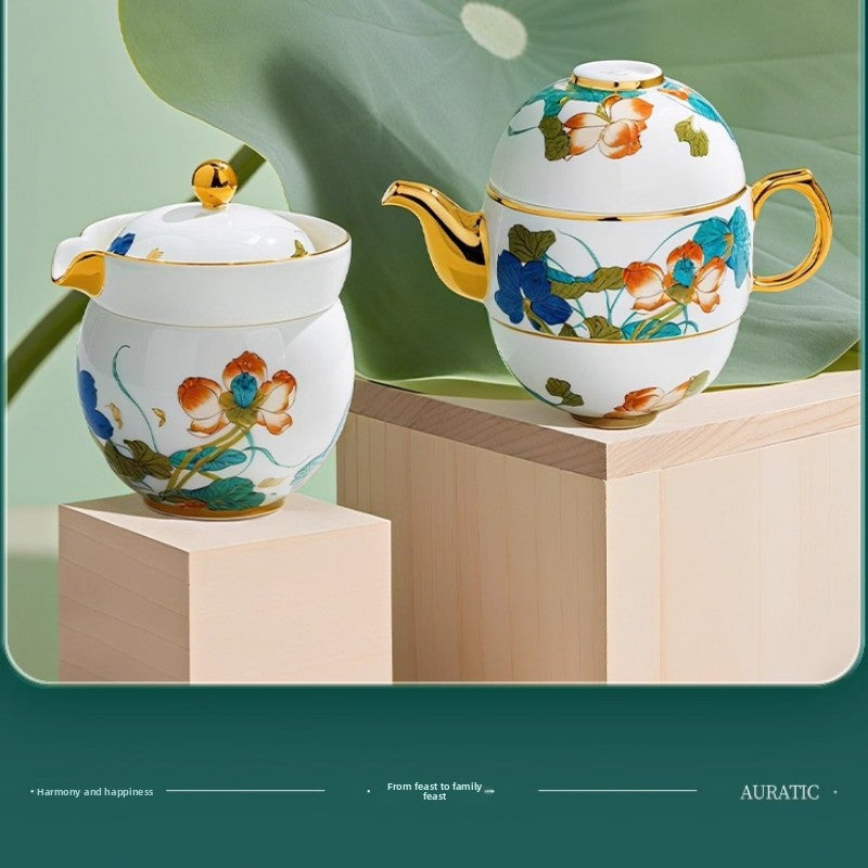 Yongfengyuan Outdoor Travel Tea Set Portable Tea Set, Happy Heming 3/4 pieces