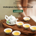 Hongguan Kiln Ceramic Kung Fu Tea Set, Underglaze Hand-painted Porcelain