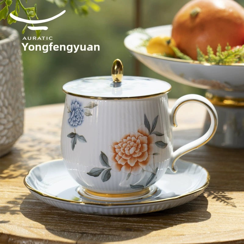 Yongfengyuan Cover Cup, Moon Time Ceramic Teacup 290ml
