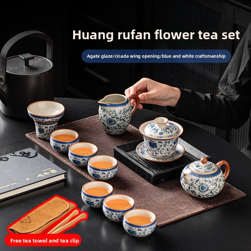 Ru kiln ceramic boutique high-end tea set gift box set